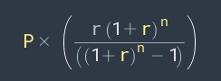 monthly payment equation for a loan