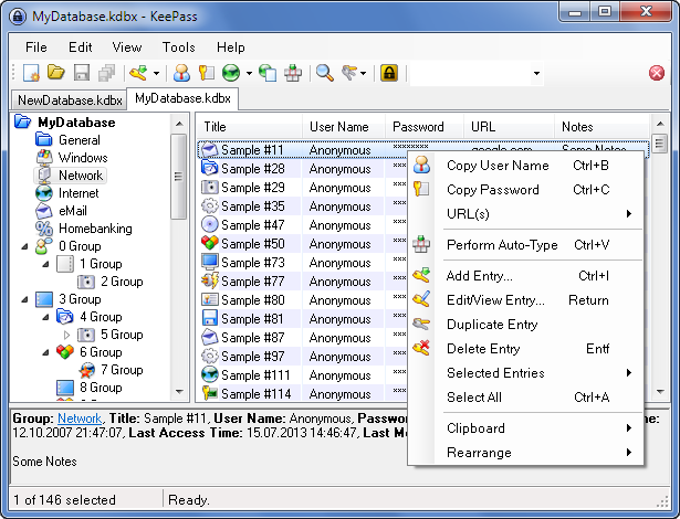 KeePass Screenshot Password Manager Digital Security