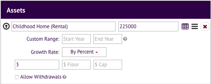 simulation of rental house as asset