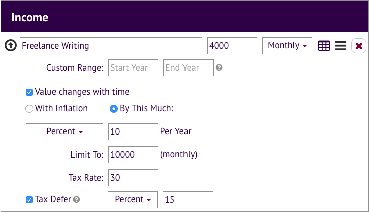 income with tax deferral net worth simulation